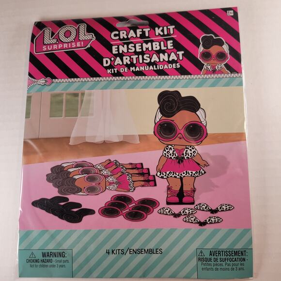 LOL Surprise Craft Kits Set of 8 Girl Party Favor DIY Dress Up Cardboard - Picture 3 of 13